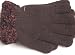 One Size Dark Brown Color Magic Gloves Trimmed With Hand Crocheted Brown Chenille Cuff For Children 1-5 Years