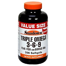 Click here to buy Sundown Triple Omega 3 - 6 - 9, 200 Softgels by Sundown.