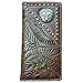 2015 Cross Men's Collection Concho Tooled Leather Bifold Wallet. Extra Checkbook. Brown