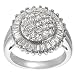 Tressa Silvertone Baguette and Round-cut Cubic Zirconia Ring