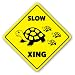 SLOW TURTLE CROSSING Sign xing gift novelty lover animal sea box snapping
