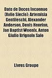 Date de D C?'s Inconnue (Xviie Si Cle): Artemisia Gentileschi, Alexander Anderson, Denis Henrion, Jan Baptist Weenix, Anton Giulio Brignole Sale-
