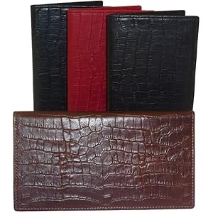 Buy Alligator Leather Checkbook-Dark Brown