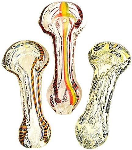 4" Color Changing Latticino Silver Fumed Glass Spoon Incense Burner/Holder