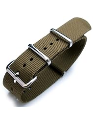 Nato 20mm Heat Sealed Heavy Nylon Polished Buckle - Military Green