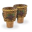 Candle Holder & Bottle Stopper Set Wine Basket (Taper) - Set of 2