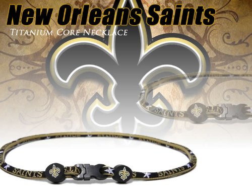 New Orleans Saints Titanium Core Sport Necklace NFL Celebration Sale! Size 21 Inch