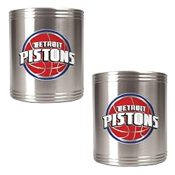 Detroit Pistons NBA 2pc Stainless Steel Can Holder Set - Primary Logo