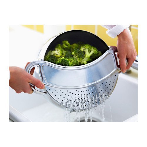 Huge Discount Ikea Stabil Stainless Steel Pot Strainer Colander Lid