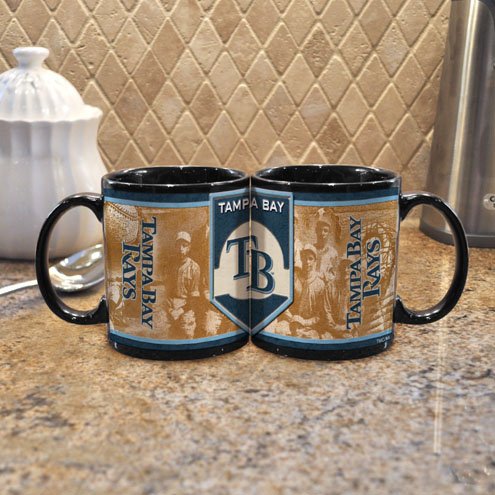 MLB Tampa Bay Rays 11-Ounce Black Nostalgic Mug (2 Pack)