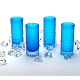 Wild Eye Designs Etched Shot Glasses, Set of 4, Light Blue