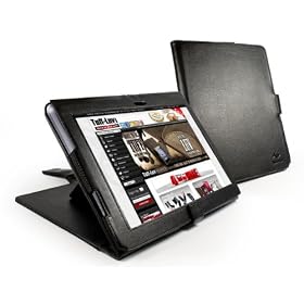 Tuff-Luv faux leather book-style case with integrated stand for Sony S1 Tablet - black
