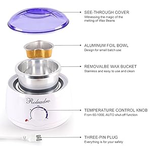 Roleadro Wax Warmer Hair Removal Waxing Kit Wax Heater With 4 Cans