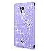 Cellularvilla Sharp Aquos Crystal Pu Leather Wallet Card Flip Open Pocket Case Cover Pouch for Sharp Aquos Crystal 306SH (Purple Glitter)