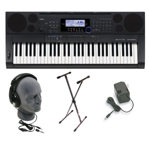 Casio CTK6000 61 Key Touch Sensitive Portable Keyboard with Stand - Power Adapter and Headphones product image