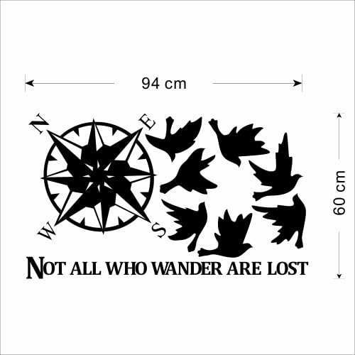 NOT ALL WHO WANDER ARE LOST Animal Bird Home Decor Art Letter Mural Decal Wall Sticker Black
