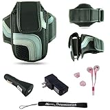 Black Adjustable Deluxe Sportband / Workout Armband with Adaptable Neck Str ....