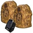 Cables To Go Audio Unlimited Premium 900MHz Wireless Weather Resistant Rechargeable Rock 2 Speaker System with Dual Power Transmitter, Sandstone (SPK-ROCK-DUO3)