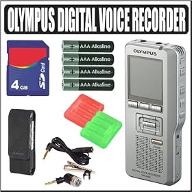 Olympus DS-2400 (142015) Digital Voice Recorder w/ Accessory Bundle