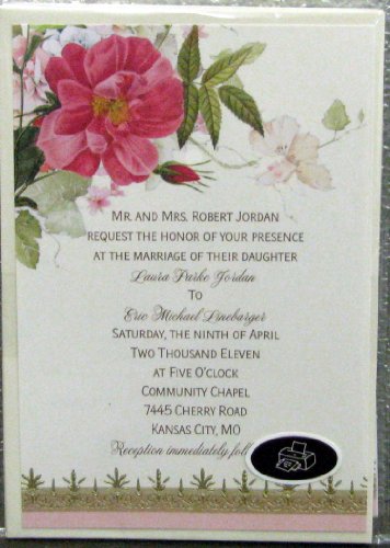 Hallmark Invitations PRT1189 Pink Floral Invitations Kit