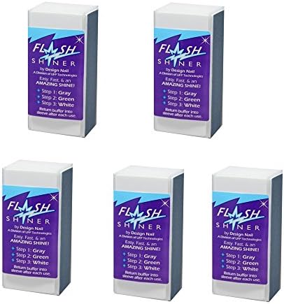 Flash Shiner Nail Buffer (Pack of 5). Buy 2 packs get 1 DIAMOND supper fast drying Top Coat 0.5 oz FREE