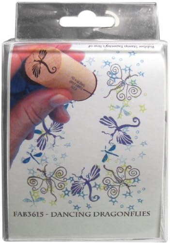 Rubber Stamp Tapestry Mounted Rubber Fabric Stamp Set, Dancing Dragonflies, 4-Pack