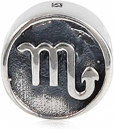 SoulBead Antique 925 Sterling Silver Scorpio Zodiac Sign Charm Beads Fit for Pandora Bracelet (Color 8)