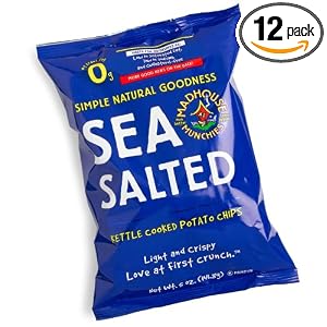 Madhouse Munchies Sea Salted Potato Chips, 5-Ounce Bags (Pack of 12) by Madhouse Munchies