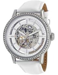 Kenneth Cole New York Womens KC2690 White Strap Automatic Stone Bezel Watch