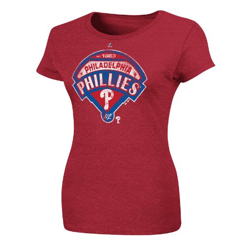 MLB Philadelphia Phillies Women's Mandate To Win Crew Neck T-Shirt, Red Pepper Heather, Medium at Amazon.com