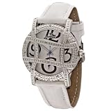 Best Deals Just Bling Women’s JB-6214L-E “Olympia” Stainless Steel Designer Dial Leather Diamond Watch Watch Sales