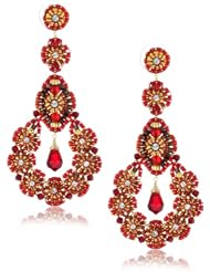 Miguel Ases Rubellite Bead 14k Gold-Filled Nest Earrings