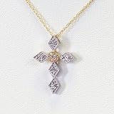 14K Rose Gold Diamond Cross Pendant