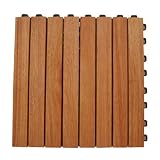 Outdoor Living : VIFAH V354 Shorea Hardwood Eight-Slat Deck Tiles, 10-Pack