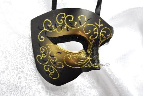 Phantom of the Opera Men's Venetian Mask Masquerade Custome, Gold