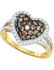 1.39CT COGNAC DIAMOND HEART RING
