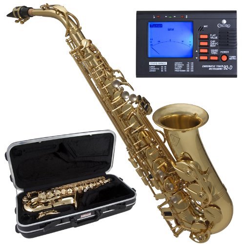 Gemeinhardt Model GSA600-LQ Laquered Brass E Flat Alto Saxophone + Chromatic Tuner w/ Metronome & Deluxe ABS Case