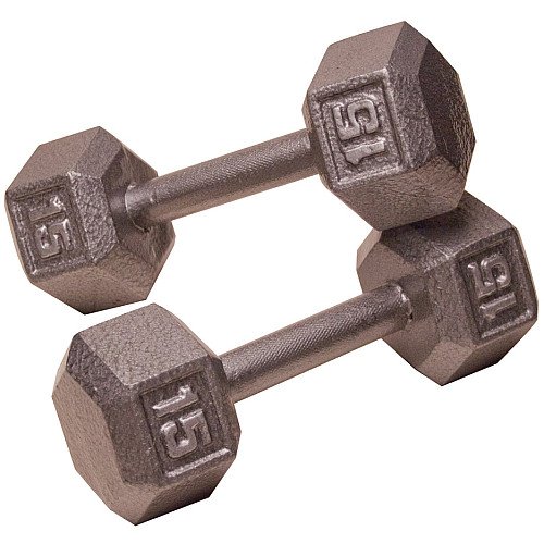 51JmM tvGrL Body Solid Hex Dumbbells 15Lb   Pair