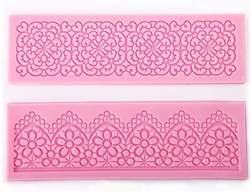 Lace 2pcs Silicone Mold Mould Sugar Craft Cake Fondant Cake Decorating Baking Tool #581