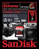 from SanDisk SanDisk Secure Digital High Capacity Card Extreme Video HD 16GB Class 10 (Model SDSDX-016G-X46)