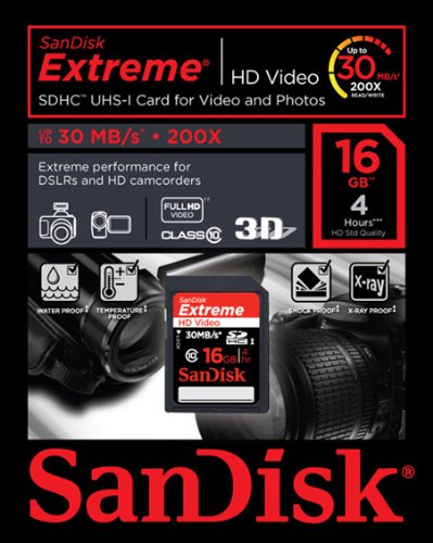 Produkt-Bild: SanDisk Extreme SDHC 16GB Class 10 Speicherkarte