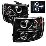 IMAGE OF Spyder Auto Chevy Silverado 1500/2500/3500 Black Halogen LED Projector Headlight
