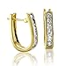 10k Yellow Gold Huggies Hoop Diamond Earrings (GH, title=