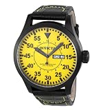 Invicta Men's 11208 Specialty Yellow Dial Black Leather Watch