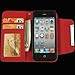 Red Detachable PU Leather Wallet Card Case & Back Cover With Detachable Hand Strap Wristlet and Card Slot Holder For Apple iphone 5 / 5S