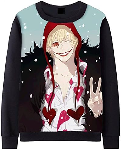 One Piece Direct Printed Long Sleeves Sweatshirts (L (US M), Black)