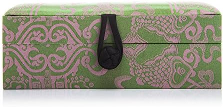 Oulaimu® Chinese Handmade Embroidery Jewelry Ring Bracelet Earring Storage Container Organizer Box Case Holder (large--6.50"x3.54"x2.56"  +   small---3.54"x3.54"x3.54")