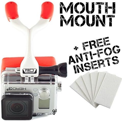 Mouth Mount Compatible with all GoPro® cameras + Anti Fog Inserts