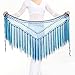 ZLTdream Women's Belly Dance Two-colors Argentina Triangle Short Tassels Hip Scarf