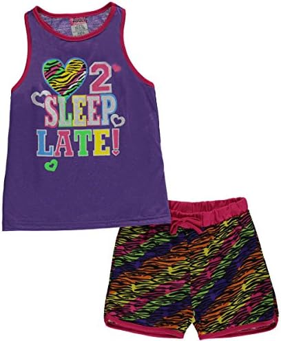 Angel Face Big Girls' "Late Sleeper" 2-Piece Pajamas - purple/multi, 7 - 8